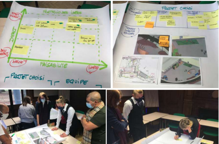 photo du temps de brainstorming pour imaginer le lycée de demain au lycée Lamarque
